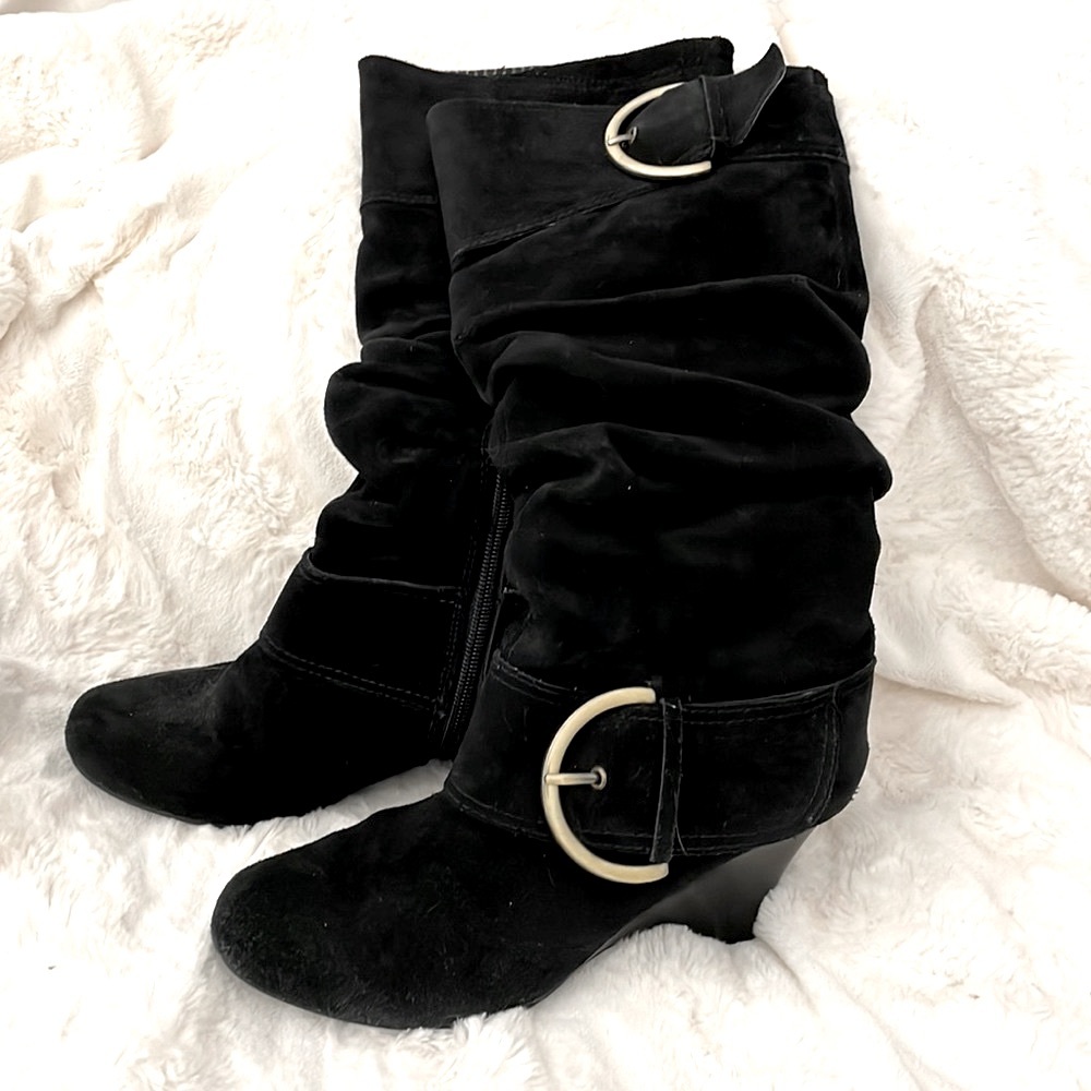 NAUGHTY MONKEY BLACK D-RING BOOTS